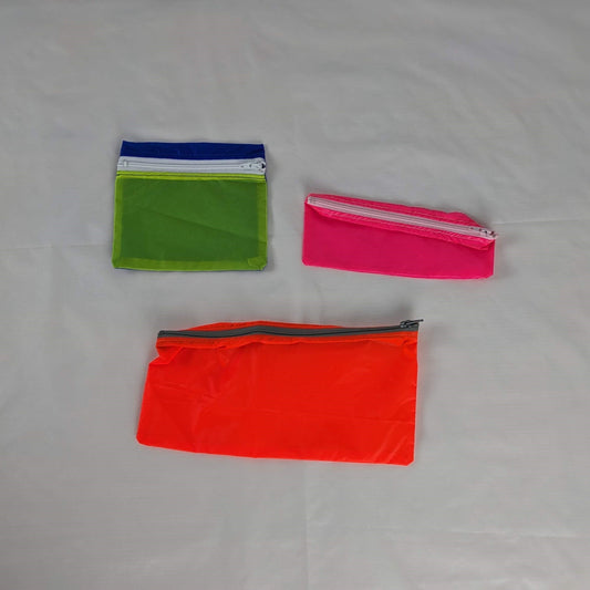 Three Water Resistant Zipper Pouches