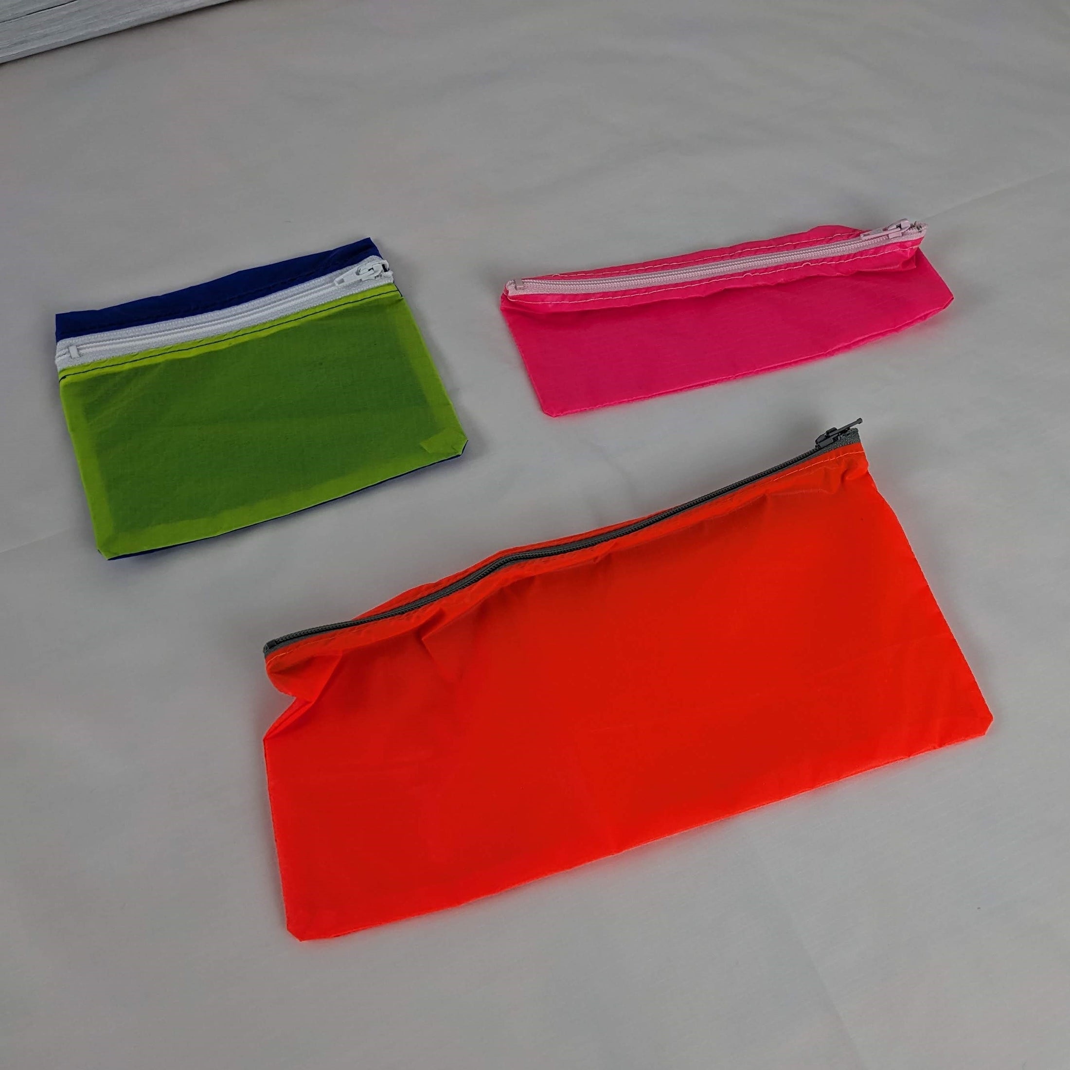 Three Water Resistant Zipper Pouches