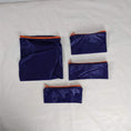 Load image into Gallery viewer, Four Purple Silky Ripstop Zipper Pouches with Orange YKK Zippers
