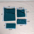 Load image into Gallery viewer, Four Teal Green Water Resistant Zipper Pouches
