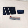 Load image into Gallery viewer, Three Navy and White Repurposed Parachute Zipper Pouches
