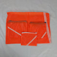 Load image into Gallery viewer, Four Repurposed Orange Zero Porosity Parachute Zipper Pouches
