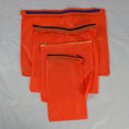 Load image into Gallery viewer, Four Orange Repurposed Water Resistant Parachute Zipper Pouches
