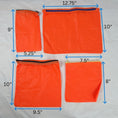 Load image into Gallery viewer, Four Orange Repurposed Water Resistant Parachute Zipper Pouches
