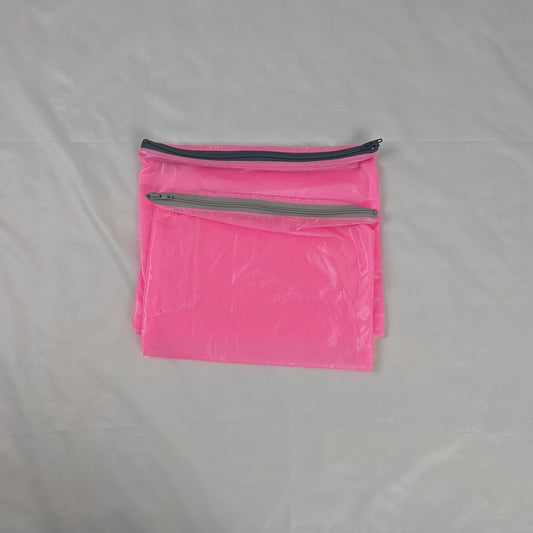 Two Silky Pink Ripstop Zipper Pouches