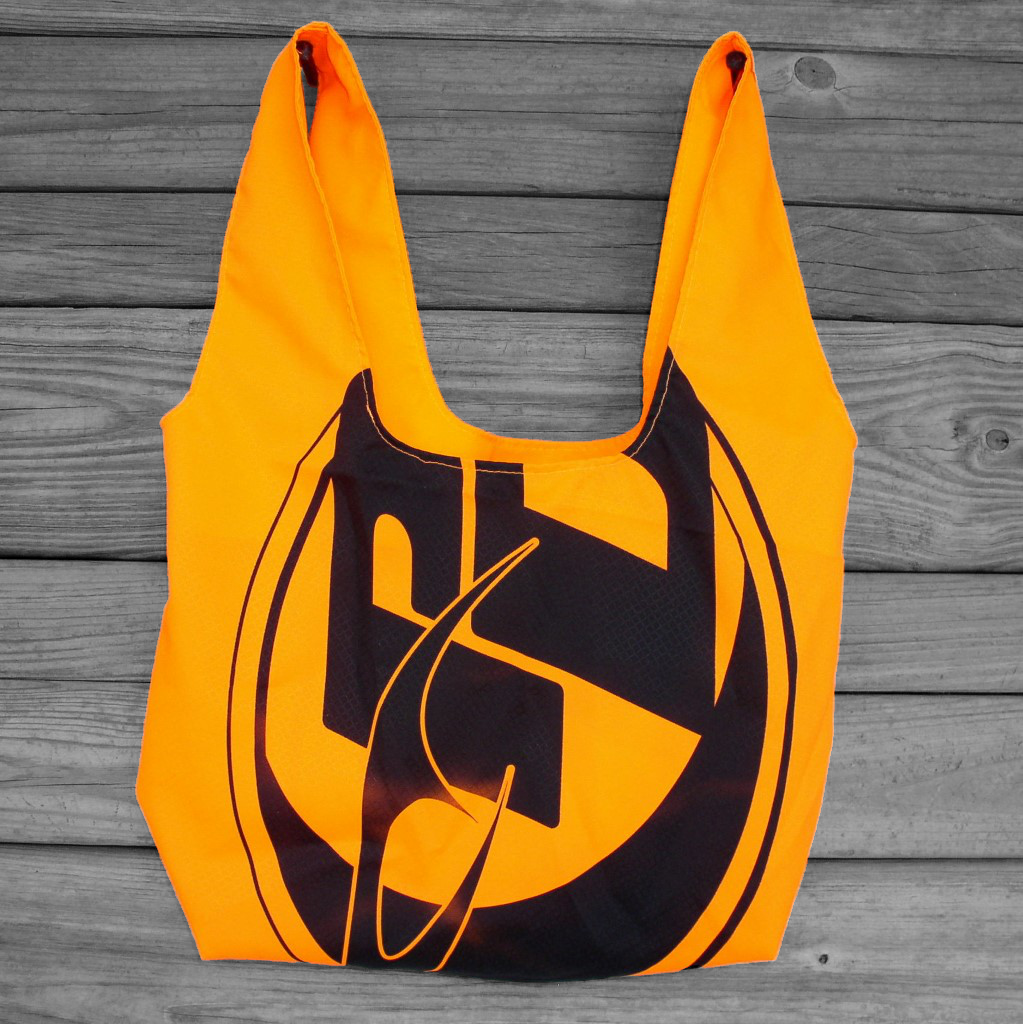 Orange and Black Market Bag Upcycled PD Flag