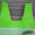 Load image into Gallery viewer, Neon Green Ripstop Market Bag with Reclaimed Stiletto Parachute Logo
