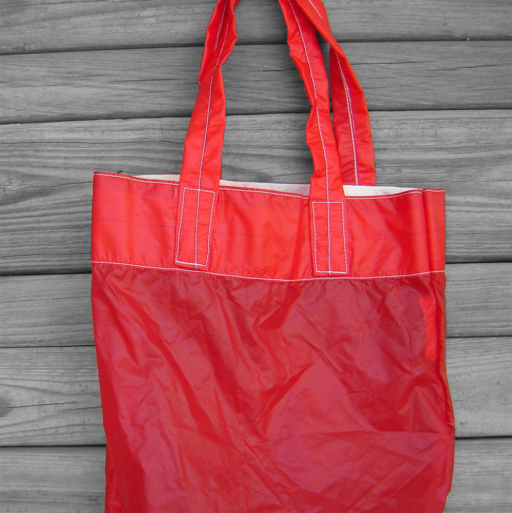 Small Red Market Tote Parachute Slider Bag