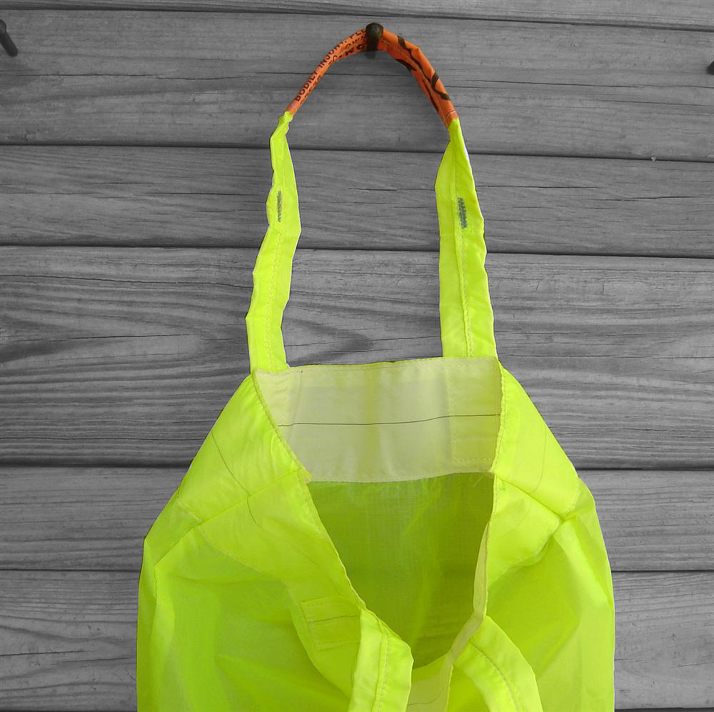 Small Tote Bag Repurposed Neon Yellow Parachute Slider Zero Porosity