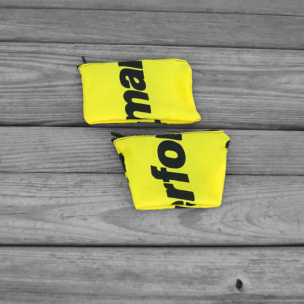 Two Yellow PD Flag Zipper Pouches